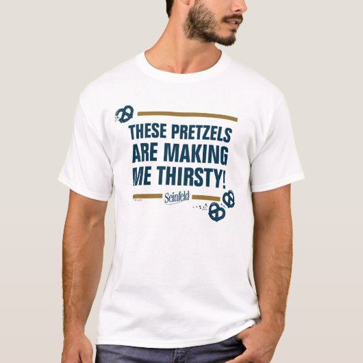 Seinfeld | "Deze pretzels" Typografie Grafisch T-shirt (Voorkant)