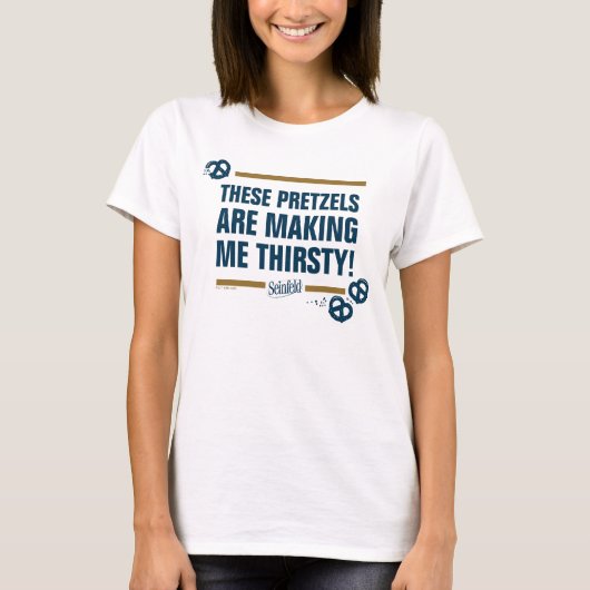 Seinfeld | "Deze pretzels" Typografie Grafisch T-shirt (Voorkant)