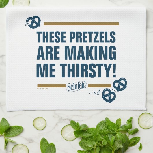 Seinfeld | "Deze pretzels" Typografie Grafisch Theedoek (Gevouwen)