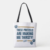 Seinfeld | "Deze pretzels" Typografie Grafisch Tote Bag (Achterkant)