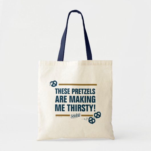 Seinfeld | "Deze pretzels" Typografie Grafisch Tote Bag (Voorkant)