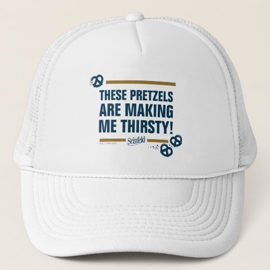 Seinfeld | "Deze pretzels" Typografie Grafisch Trucker Pet (Voorkant)