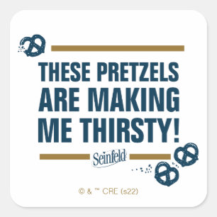 Seinfeld   "Deze pretzels" Typografie Grafisch Vierkante Sticker