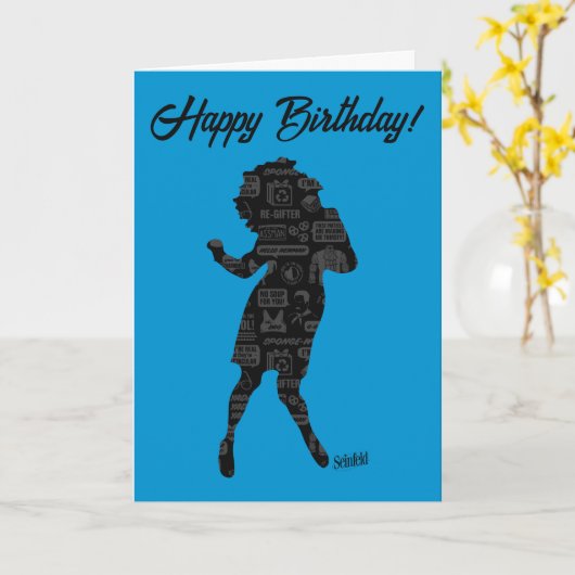 Seinfeld | Elaine Dance Silhouette Birthday Kaart (Gele Bloem)