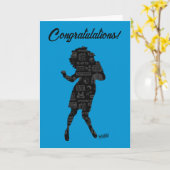 Seinfeld | Elaine Dance Silhouette Gefeliciteerd Kaart (Gele Bloem)