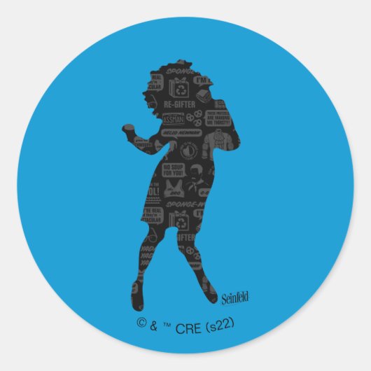 Seinfeld | Elaine Dance Silhouette Ronde Sticker (Voorkant)