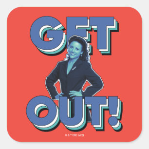 Seinfeld Elaine - Wegwezen! Vierkante Sticker