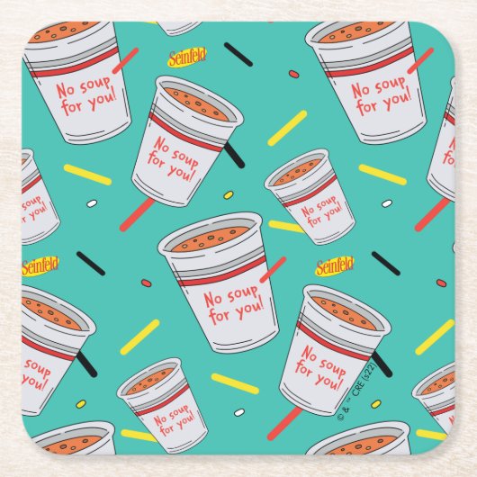 Seinfeld | Geen soep voor uw patroon Kartonnen Onderzetters (Voorkant)