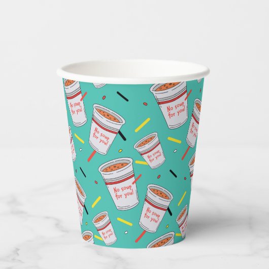 Seinfeld | Geen soep voor uw patroon Papieren Bekers (Voorkant)