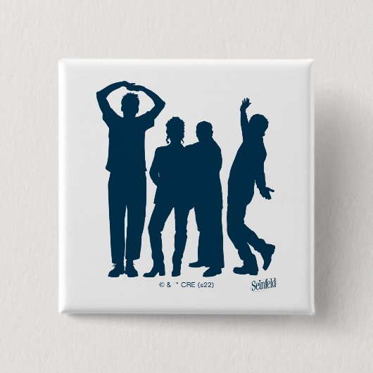 Seinfeld | Grafische groep Silhouette Vierkante Button 5,1 Cm (Voorkant)