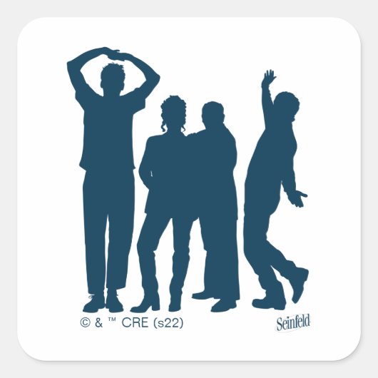Seinfeld | Grafische groep Silhouette Vierkante Sticker (Voorkant)