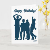 Seinfeld | Groep Silhouette Birthday Kaart (Gele Bloem)