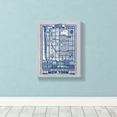 Seinfeld | Hot Spots of New York Map Canvas Afdruk (Insitu (Houten vloer))