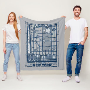Seinfeld   Hot Spots of New York Map Fleece Deken