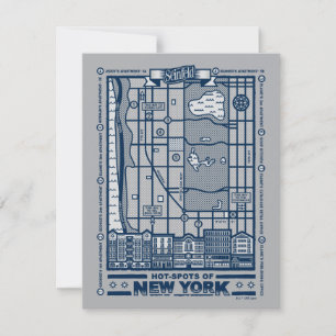 Seinfeld Hot Spots of New York Map Notitiekaartje