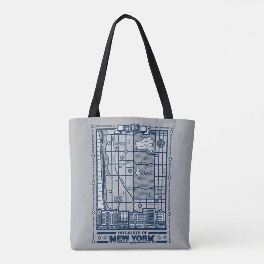 Seinfeld | Hot Spots of New York Map Tote Bag (Achterkant)