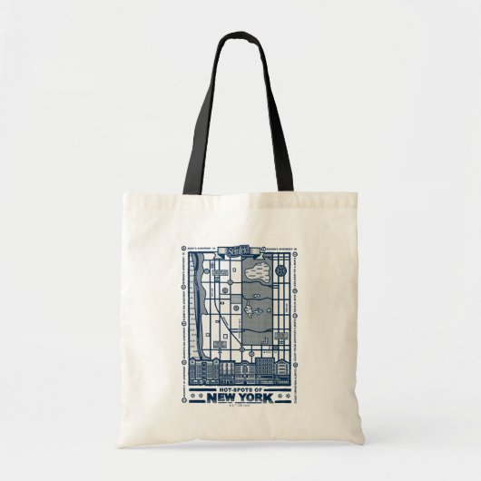 Seinfeld | Hot Spots of New York Map Tote Bag (Voorkant)