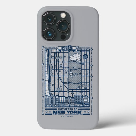 Seinfeld | Hot Spots van New York kaart Case-Mate iPhone Case (Achterkant)
