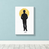 Seinfeld | Jerry Seinfeld Silhouette Canvas Afdruk (Insitu (Houten vloer))
