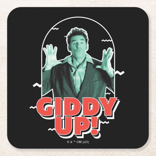 Seinfeld | Kramer - Giddy Up! Kartonnen Onderzetters (Voorkant)