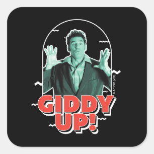 Seinfeld Kramer - Giddy Up! Vierkante Sticker