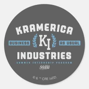 Seinfeld   Kramerica Industries Ronde Sticker