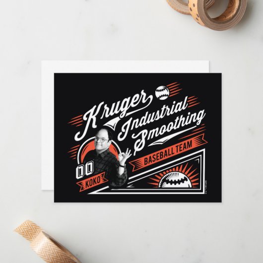 Seinfeld | Kruger Industrial Baseball Team Notitiekaartje (Voorkant / Achterkant in situ)