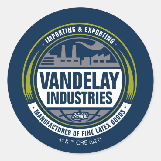 Seinfeld | Logo Vandelay Industries Ronde Sticker (Voorkant)