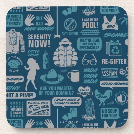 Seinfeld | Meme Pattern Bier Onderzetter (Voorkant)