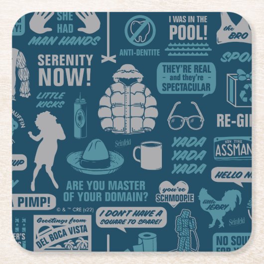 Seinfeld | Meme Pattern Kartonnen Onderzetters (Voorkant)