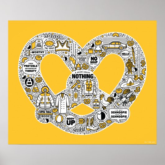 Seinfeld Pretzel Doodle Art Poster (Voorkant)