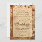 Seinna Boho Wildflowers Fancy Script Wedding Kaart (Voorkant)
