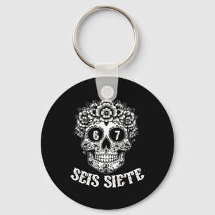 Seis Siete Mexican Los Muertos Calaveras Schedel 6 Sleutelhanger