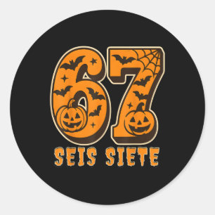 Seis Siete Spaanse Halloween 67 Jongens Kinderen Z Ronde Sticker