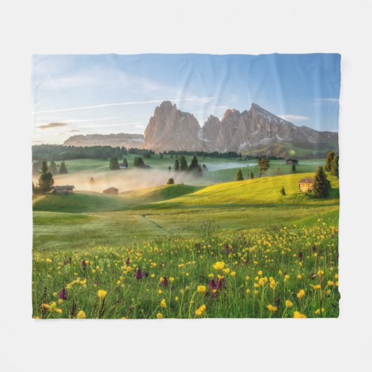 Seiser Alm, Dolomite Alps, Italië Fleece Deken (Voorkant (Horizontaal))