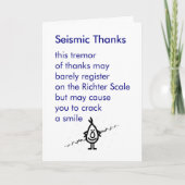 Seismische Bedankt - een leuk bedankgedicht (Voorkant)