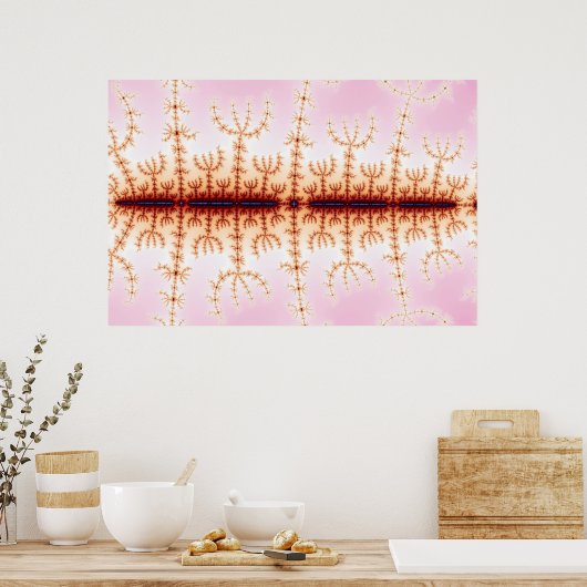 Seismische meting - Fractale kunst Poster (Keuken)