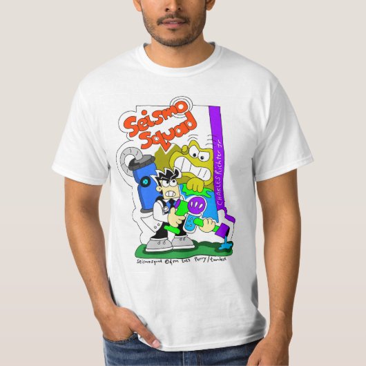 SeismoSquad (Charles Richter Jr.) T-shirt (Voorkant)