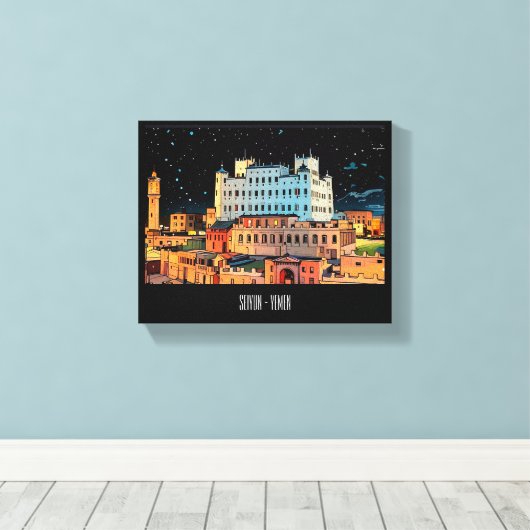 Seiyun City - Yemen Canvas Afdruk (Insitu (Houten vloer))
