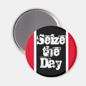 Seize De Dag Geluk Quote Modern Zwart Rood Magneet (Voorkant / Achterkant)