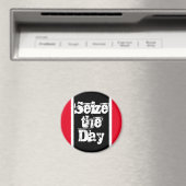 Seize De Dag Geluk Quote Modern Zwart Rood Magneet (Insitu (Vaatwasser))