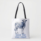 "Seize de Moo-Ment" Aangepast Monogram Tote Bag (Voorkant)
