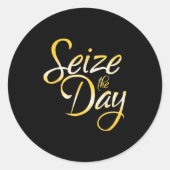 Seize The Day Ronde Sticker (Voorkant)