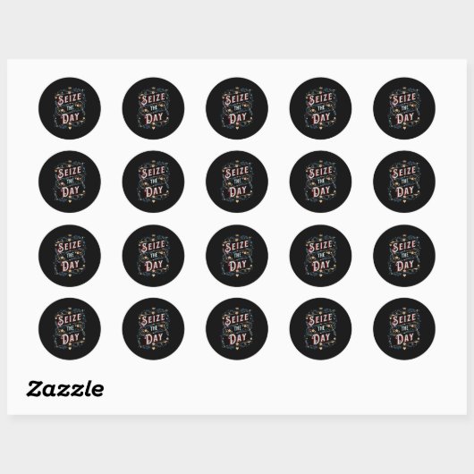 Seize The Day  Ronde Sticker (Vel)