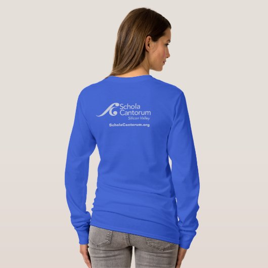 Seizoen 60 Schola Cantorum lange mouw dames t-shir T-shirt (Achterkant volledig)