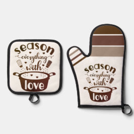 Seizoen alles met liefde ❤️ ovenwant & pannenlap set