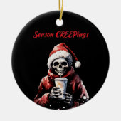 Seizoen Creepings Kerstmis Skelet Keramisch Ornament (Voorkant)