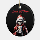 Seizoen Creepings Kerstmis Skelet Keramisch Ornament (Links)