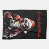 Seizoen Creepings Kerstmis Skelet Theedoek (Horizontaal)
