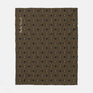 Seizoen Diamante Faux Gold op Zwart Fleece Deken